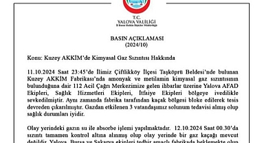 Korkulan oldu Yalova’da AKKİM fabrikasında kimyasal sızıntı